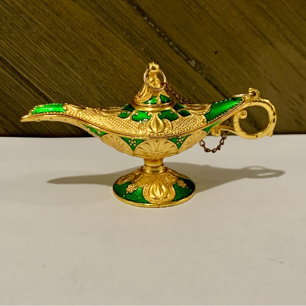 Gold And Green Mini Genie Lamp #1